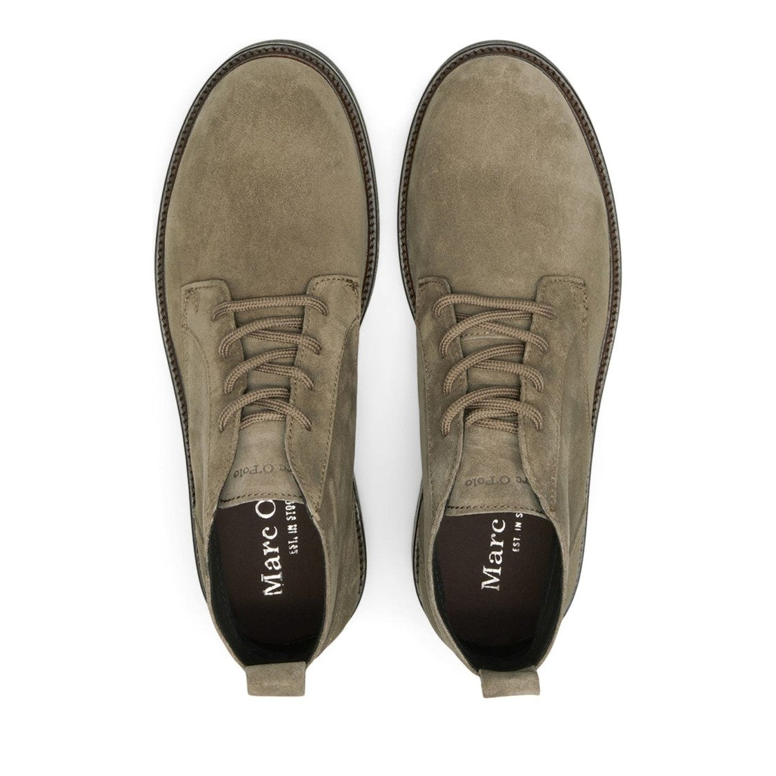 Marc O'polo Beige Rony 7B Lace-Up Suede Boots