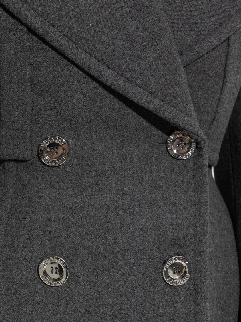 Givenchy Short Grey Coat With Exaggerated Puffed Sleeves