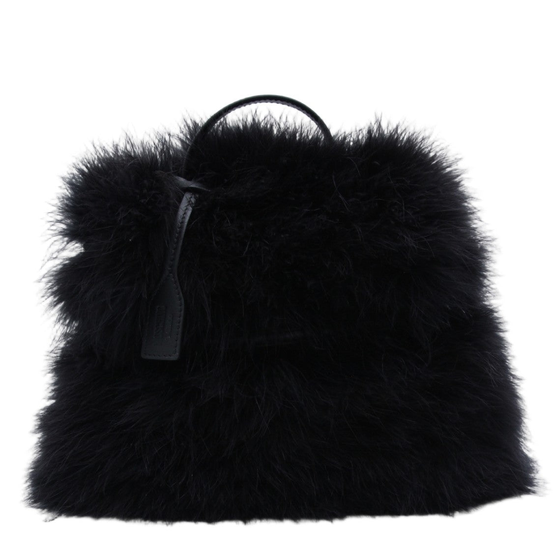 Moschino Plush Black Handbag With Rounded Handle