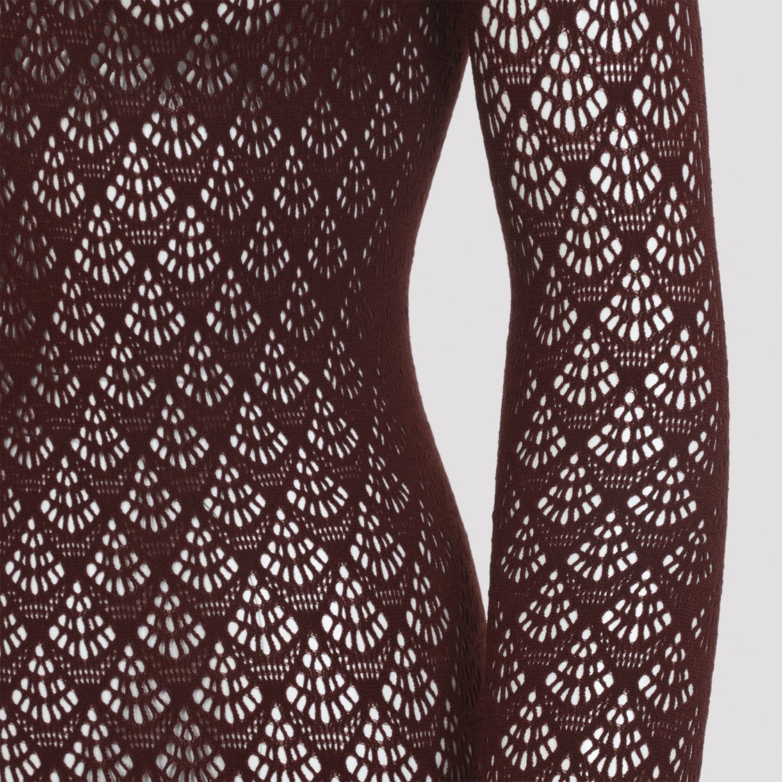 Wolford Mermaid Net Burgundy Polyamide Mini Dress