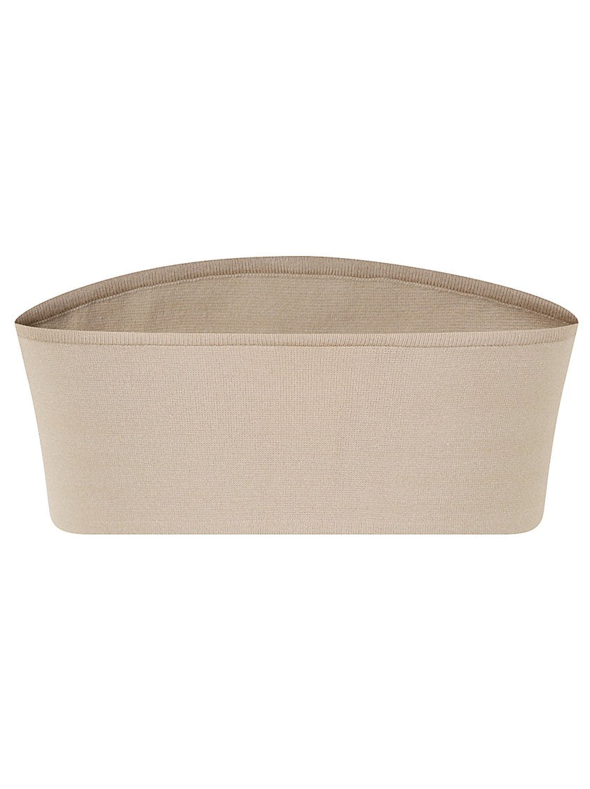 Max Mara Seamless Ribbed Bandeau Top With Strapless Design