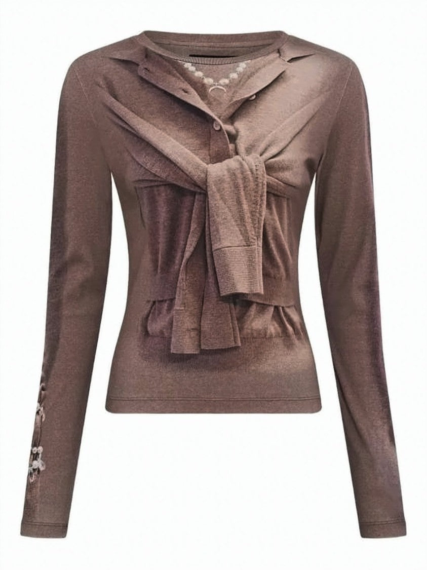 Marine Serre Layered Long-Sleeved Top