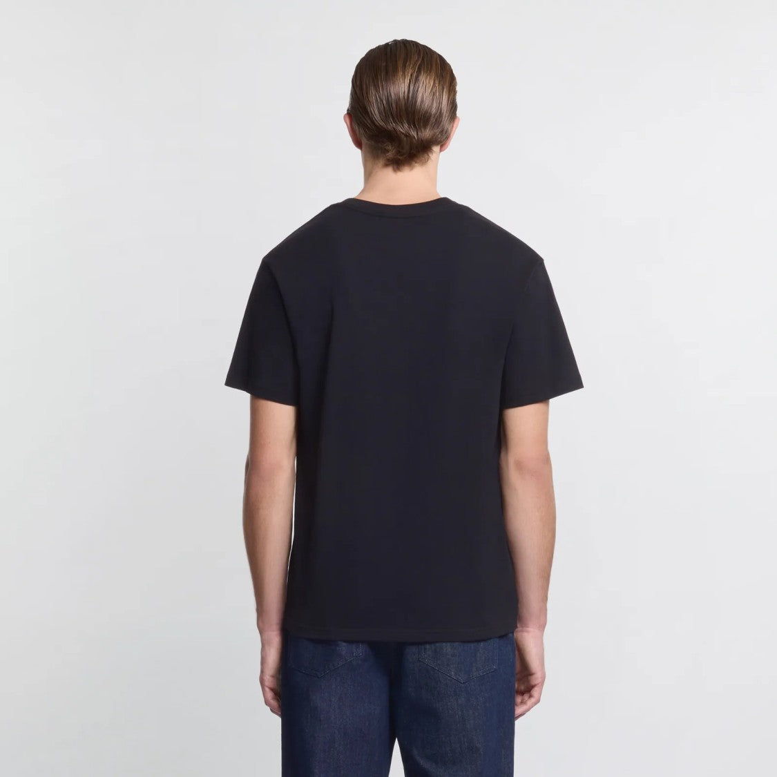 Hogan Minimalist Black T-Shirt With Calfskin Blend