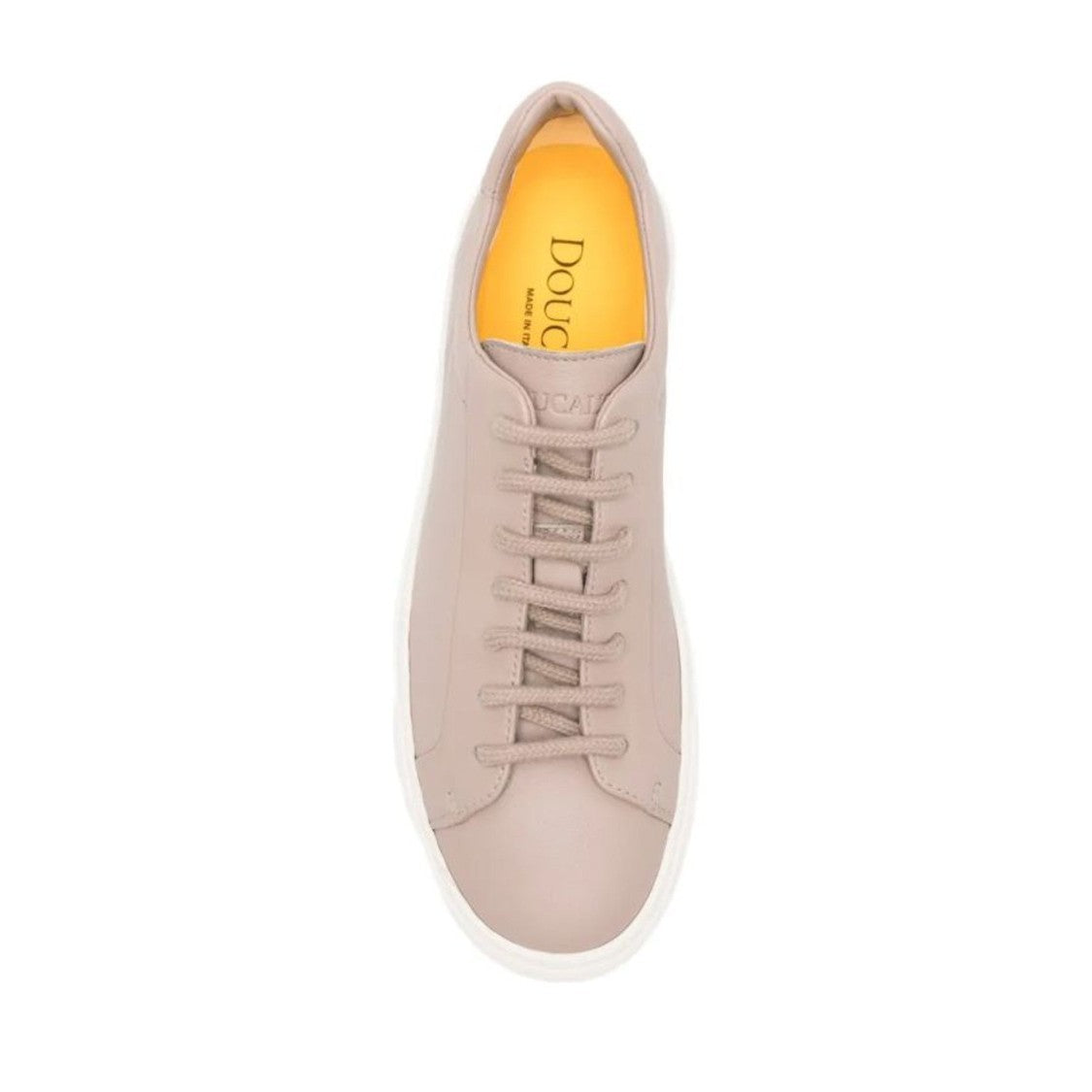 Doucal's Beige Minimalist Leather Sneakers