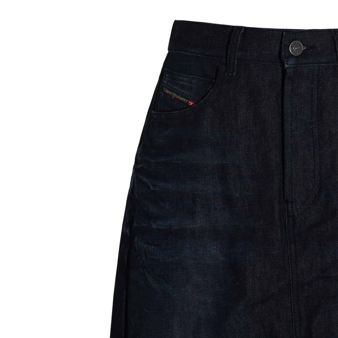 Diesel A-Line Dark Denim Midi Skirt With Belt Loops