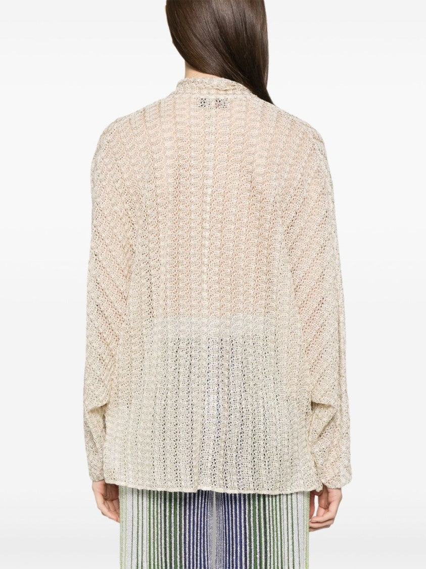 Missoni Gold Lamé Viscose Lace Blouse