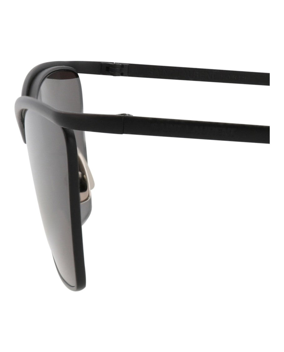 Saint Laurent Cat Eye-Frame Metal Sunglasses With Adjustable Nose Pads
