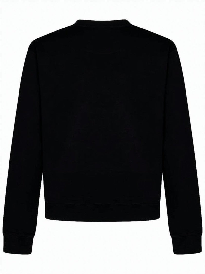 Martine Rose Cropped Black Long-Sleeve Tee With Vintage Text Design