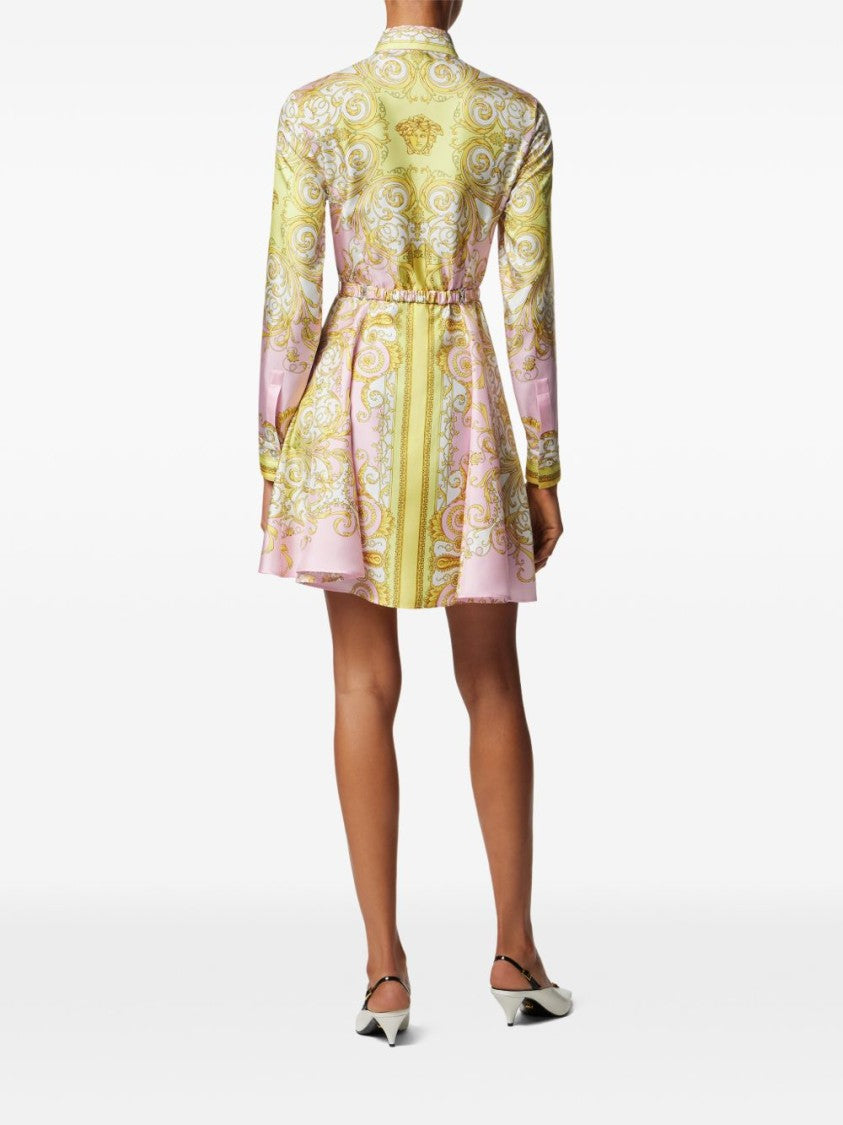 Versace Mini Dress With Baroque Print