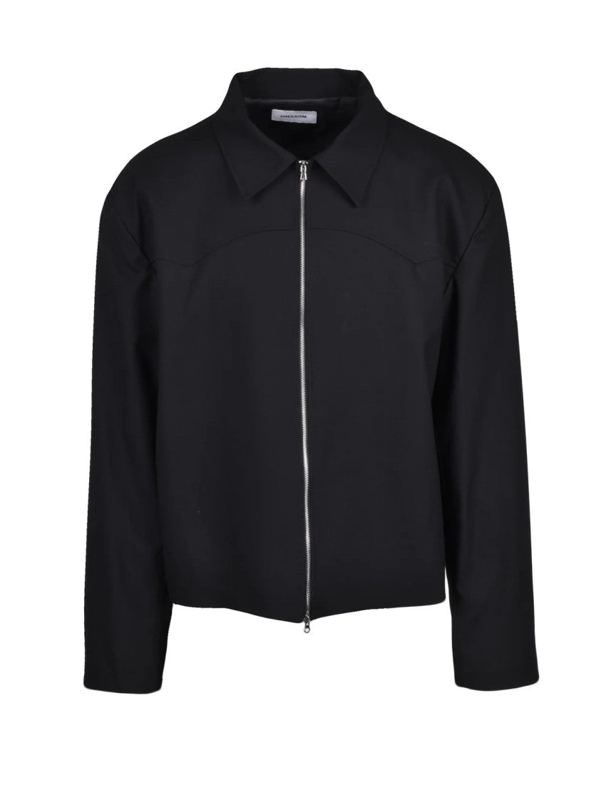 Dressism. Black Lined Stretch Polyester-Blend Jacket