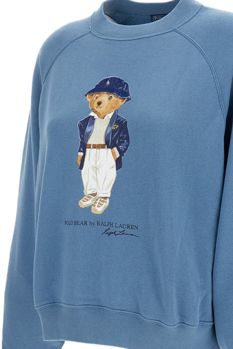 Polo Ralph Lauren Blue Crewneck Polo Bear Cotton-Blend Sweatshirt