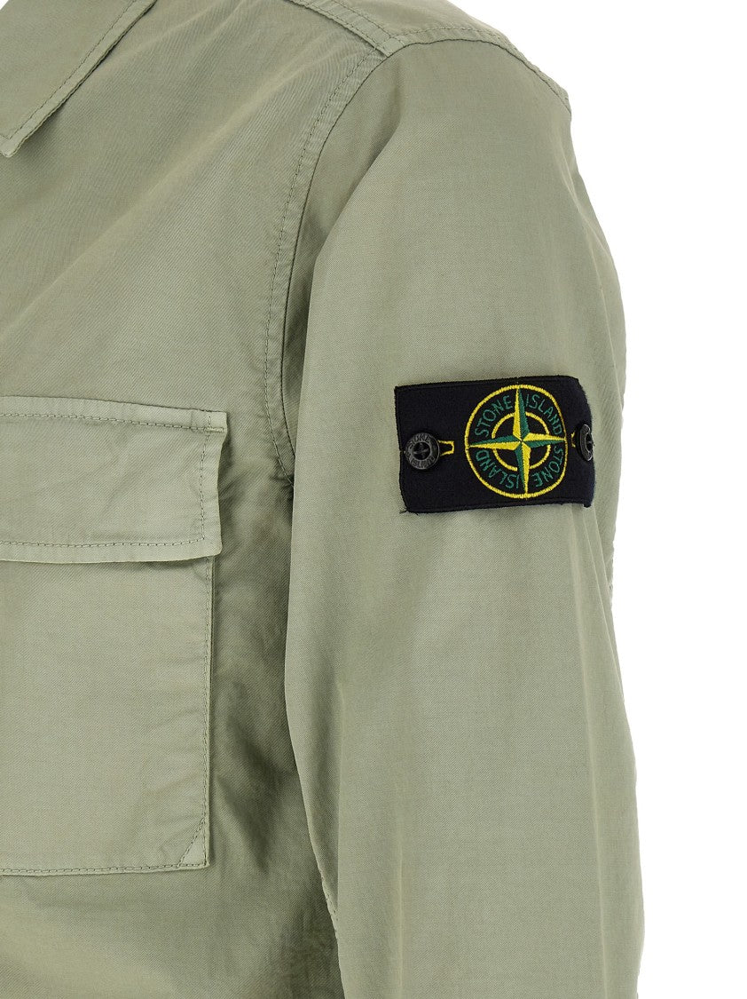 Stone Island Garment-Dyed Stretch Cotton Twill Overshirt