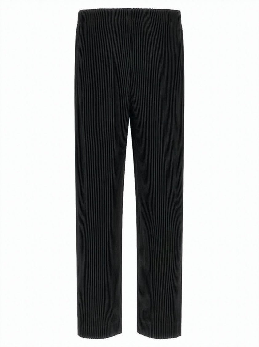 Homme Plissé Issey Miyake Pleated Black Straight-Leg Pants