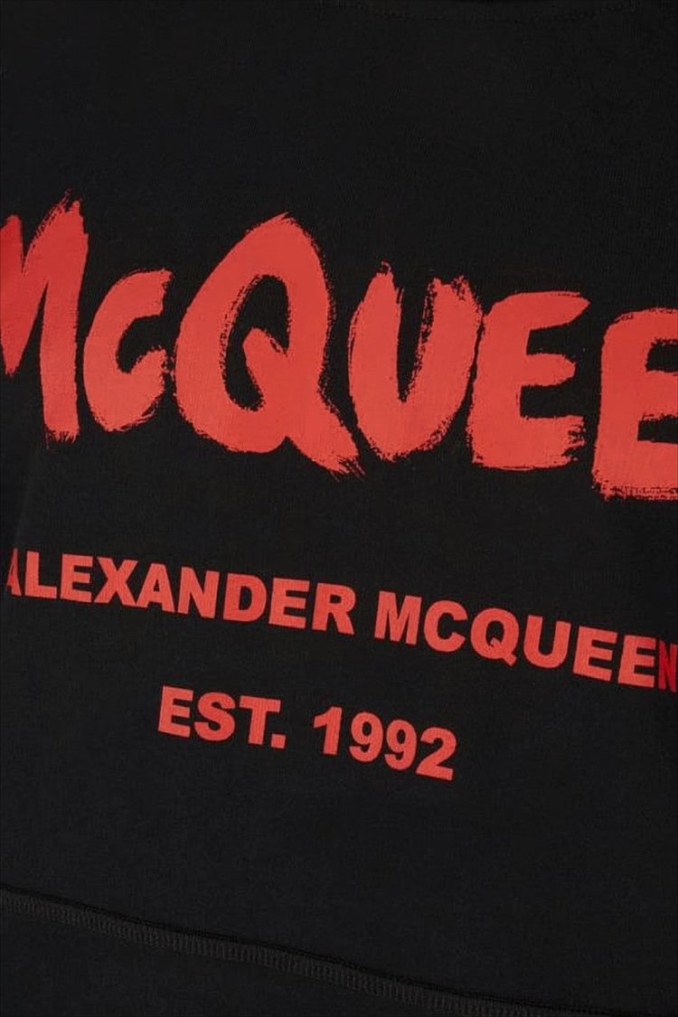 Alexander Mcqueen Cotton Hoodie With Bold Graphic Print
