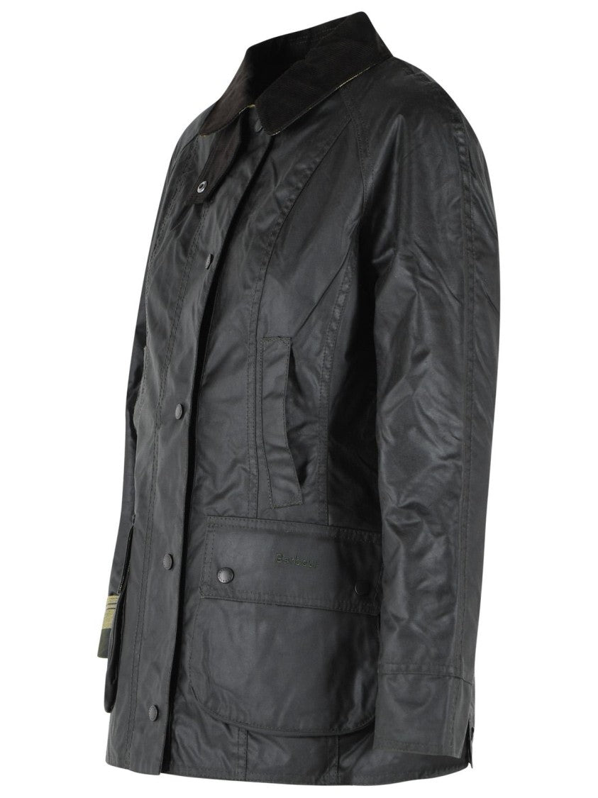 Barbour Beadnell Waxed Cotton Plaid-Lined Jacket