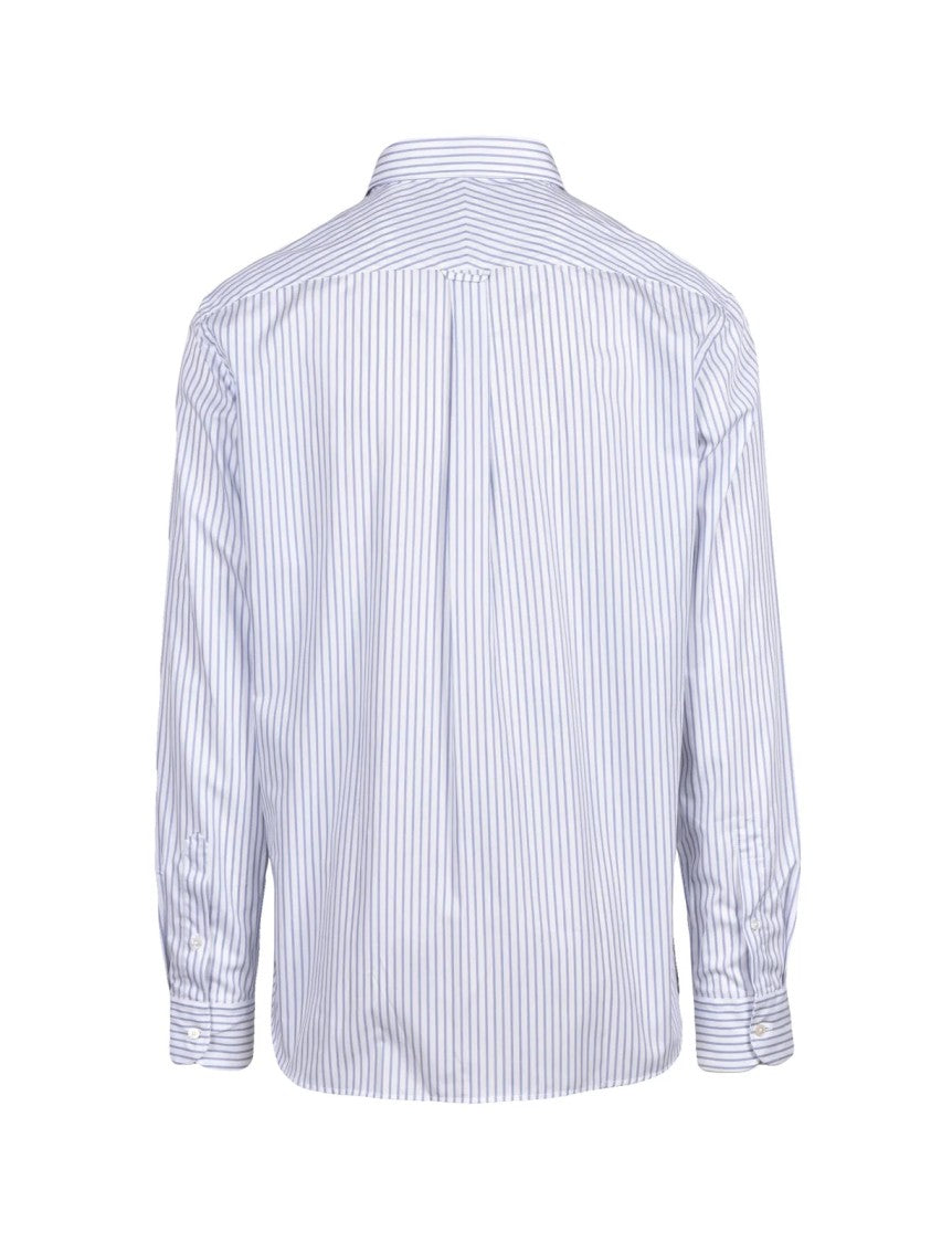 Deuxieme White/Blue Striped Cotton Shirt