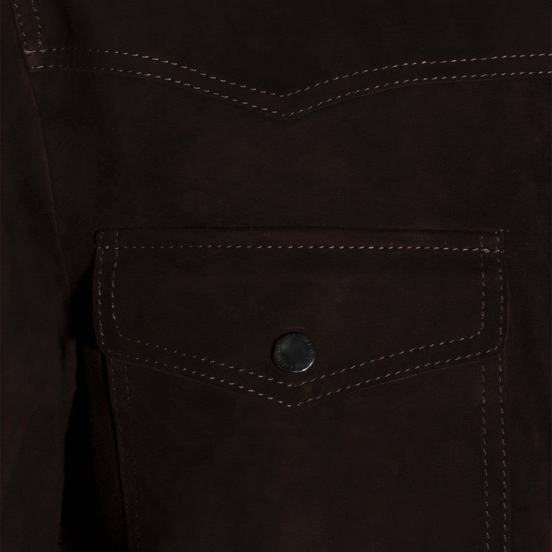 Salvatore Santoro Dark Brown Suede Jacket With Structured Collar