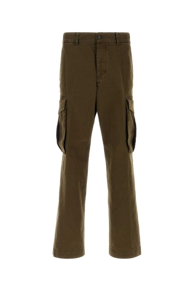 Dsquared2 Olive Green Stretch Cotton Loose Cargo Pant