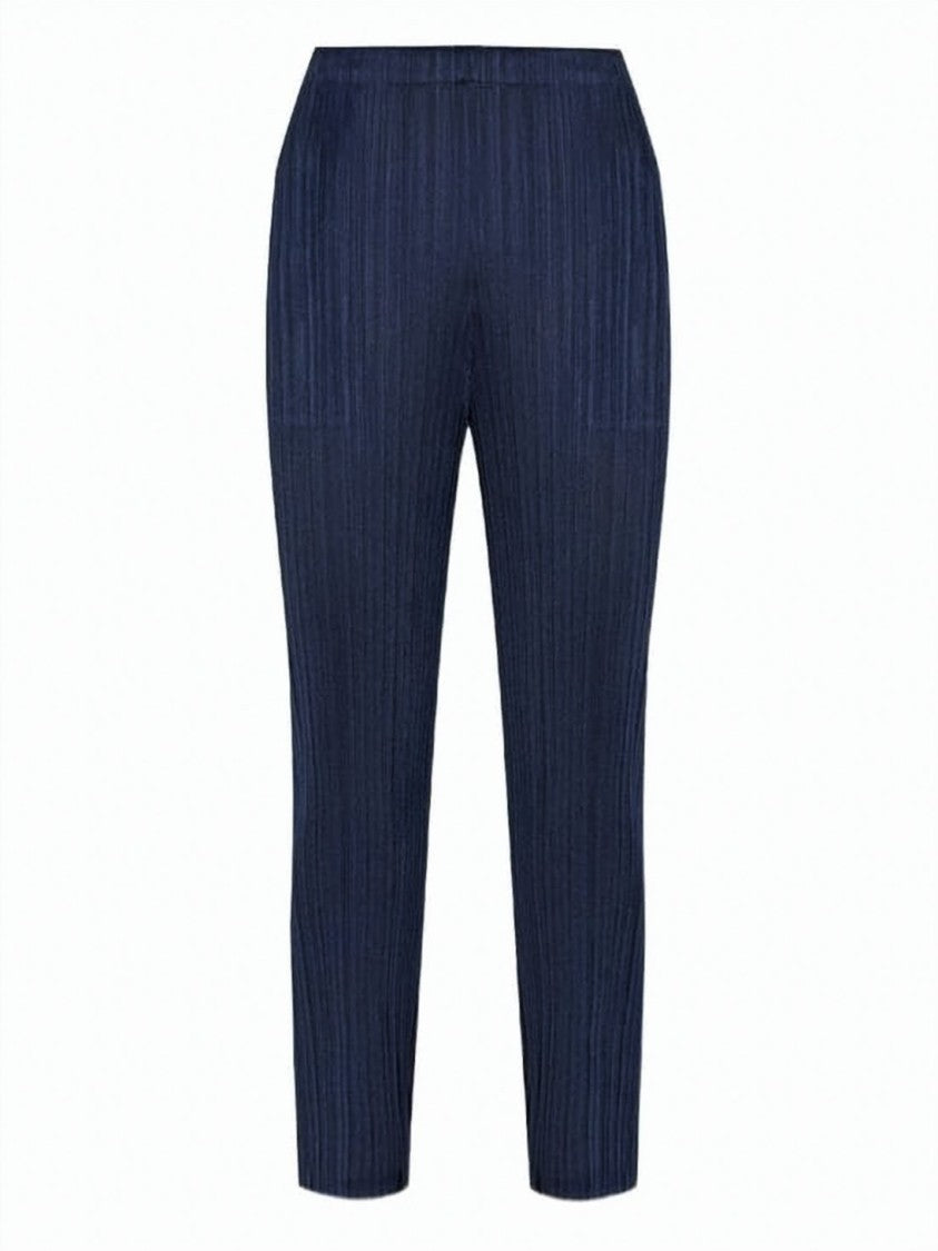 Pleats Please Pleated Design Cropped Jogger Pants With Elastic Waistband