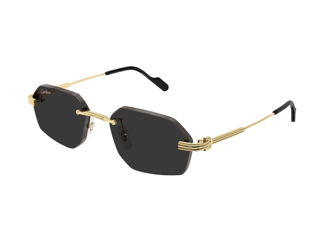 Cartier Gold Ct0616s Rimless Hexagonal Sunglasses