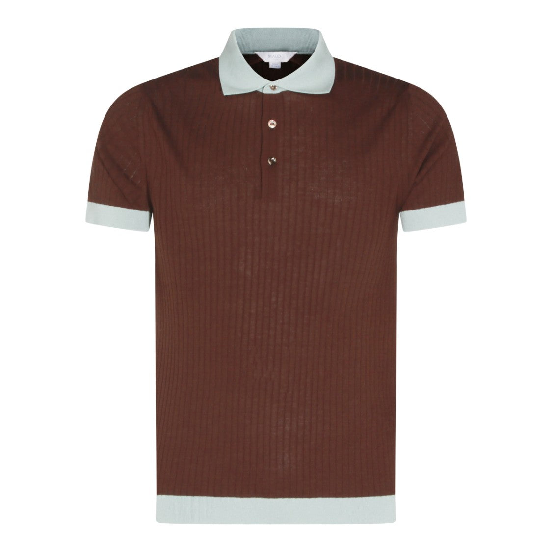 Malo Brown Cotton Contrasting Edges Polo Shirt