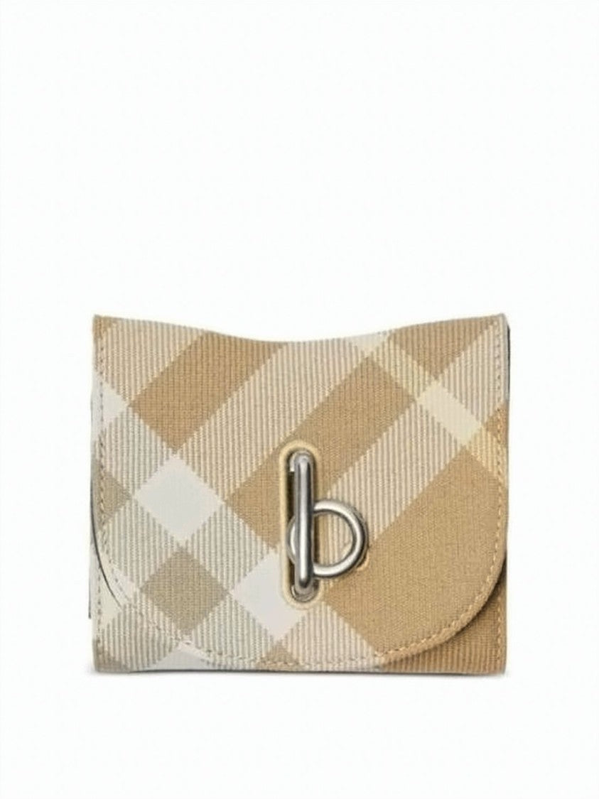 Burberry Beige And Cream Classic Check Wallet