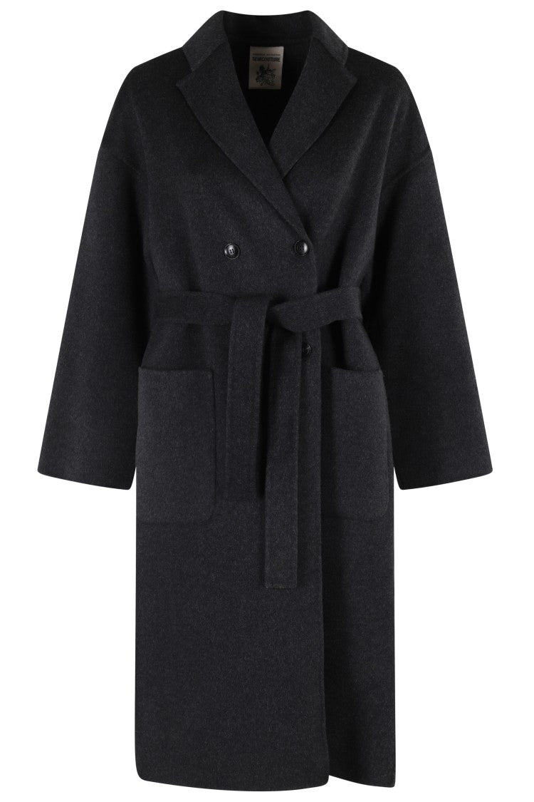 Semi Couture Double-Breasted Wool Coat
