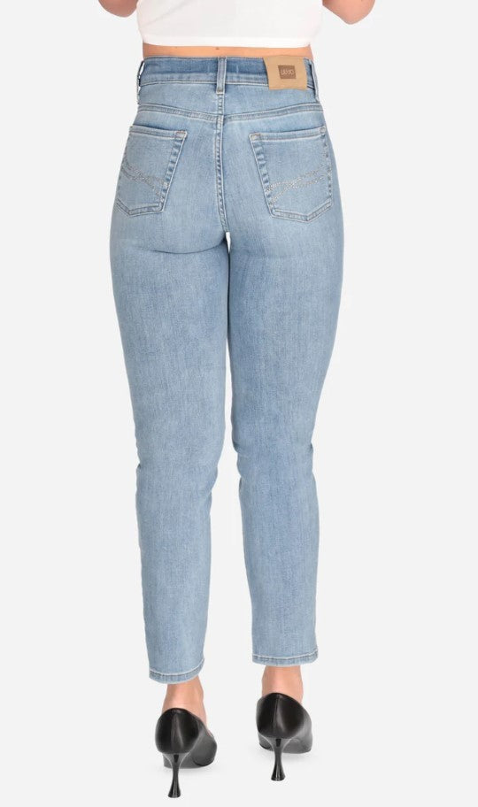 Liu Jo Stonewashed Cropped Jeans With Rhinestone Embellishments