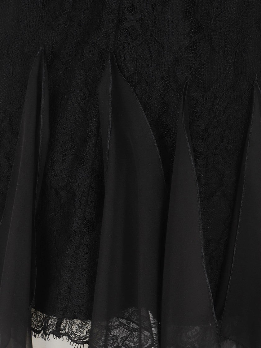 Valentino Garavani Fitted Midi Skirt With Delicate Lace Overlay