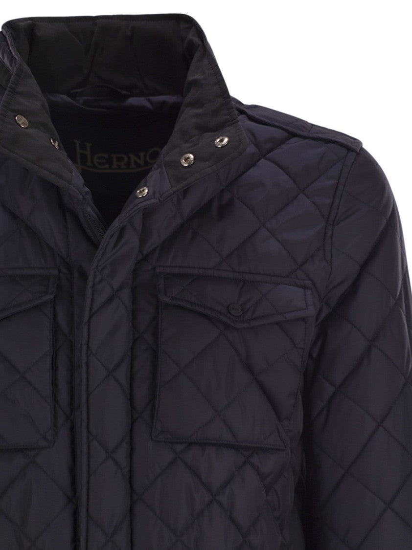 Herno Field Jacket With Diamond Quilting