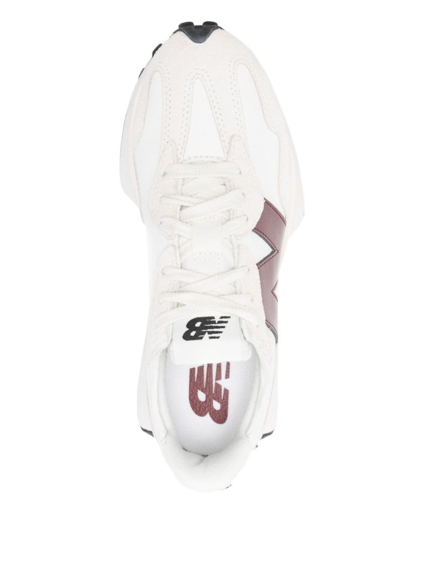 New Balance Sleek White And Dark Red Sneakers