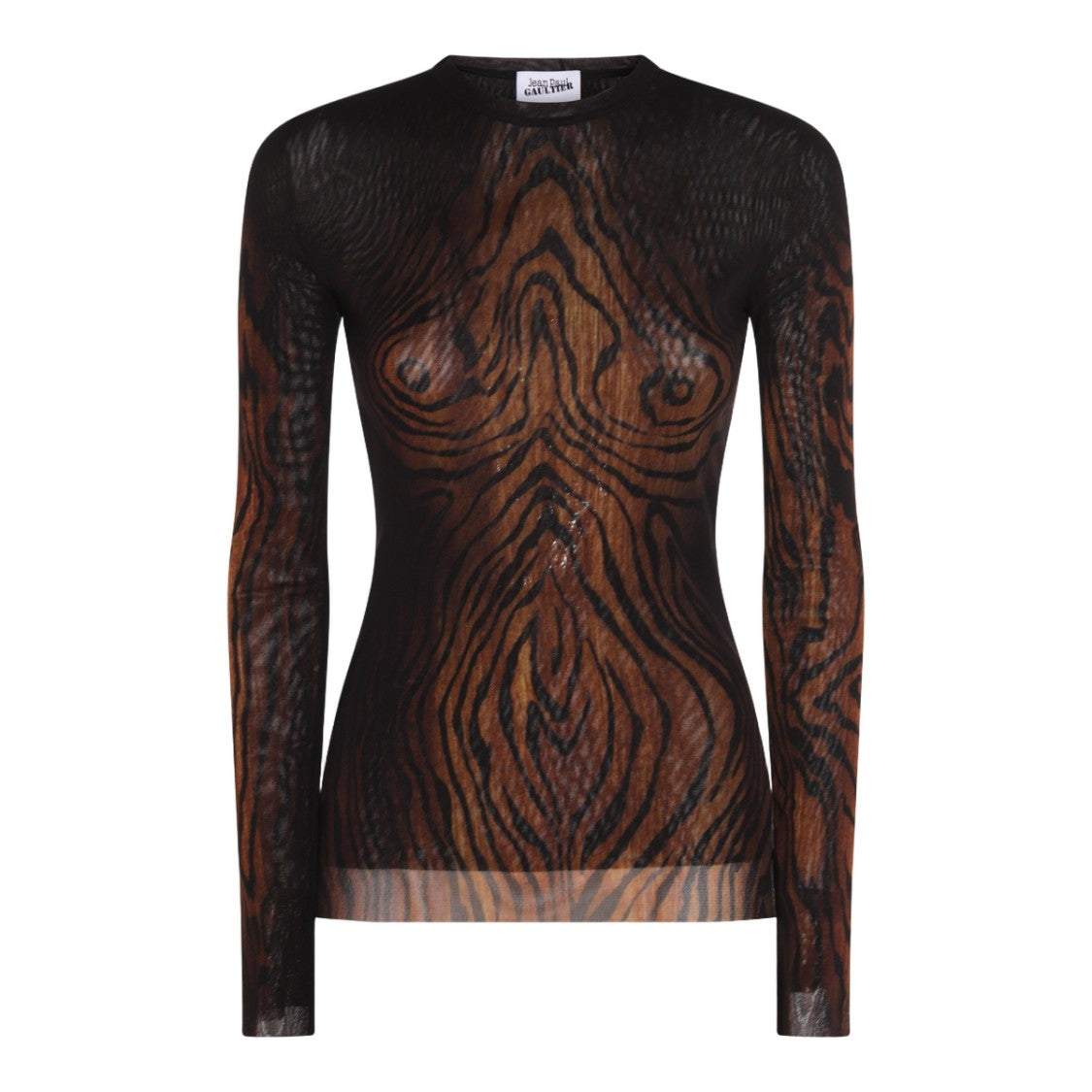 Jean Paul Gaultier Fitted Sheer Black Top