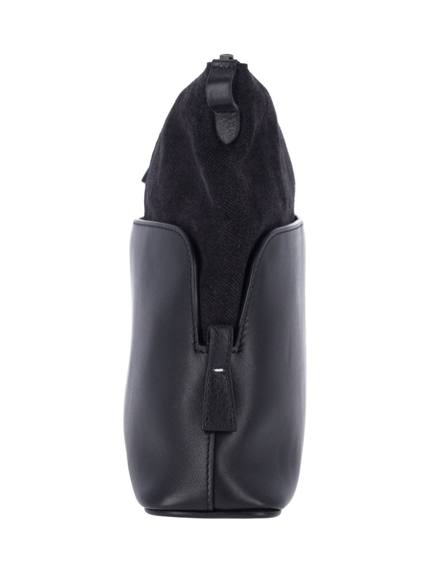 Maison Margiela Black 5Ac Soft Calfskin Leather Shoulder Bag