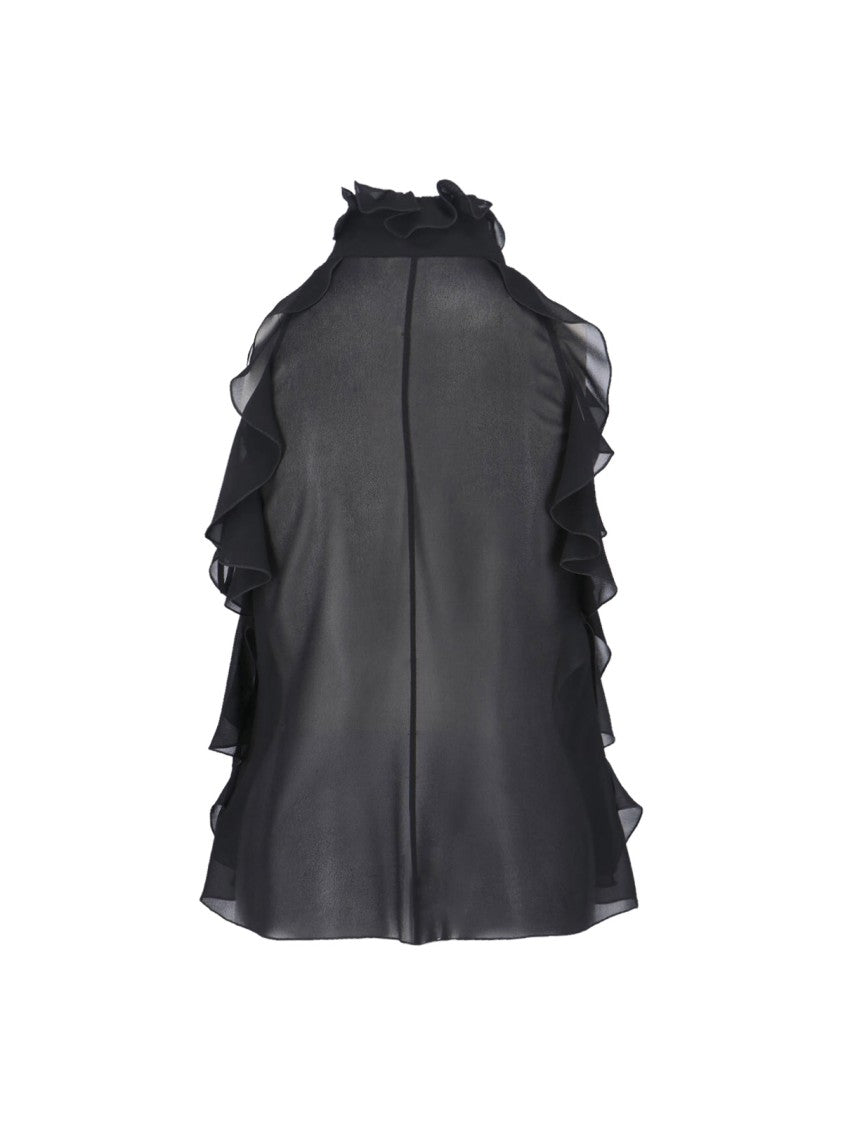 Alexander Mcqueen Silk Top – Black