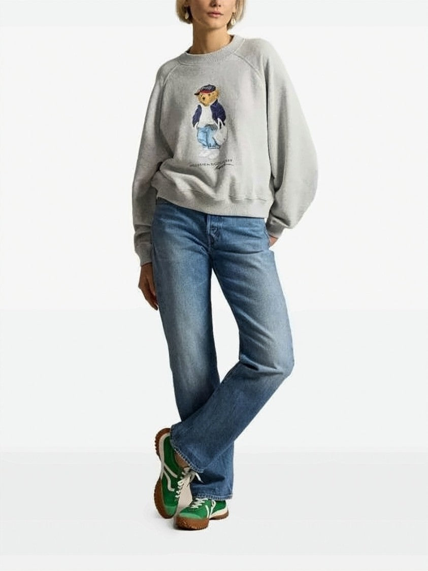 Polo Ralph Lauren Heathered Grey Long-Sleeved Sweatshirt With Playful Graphic