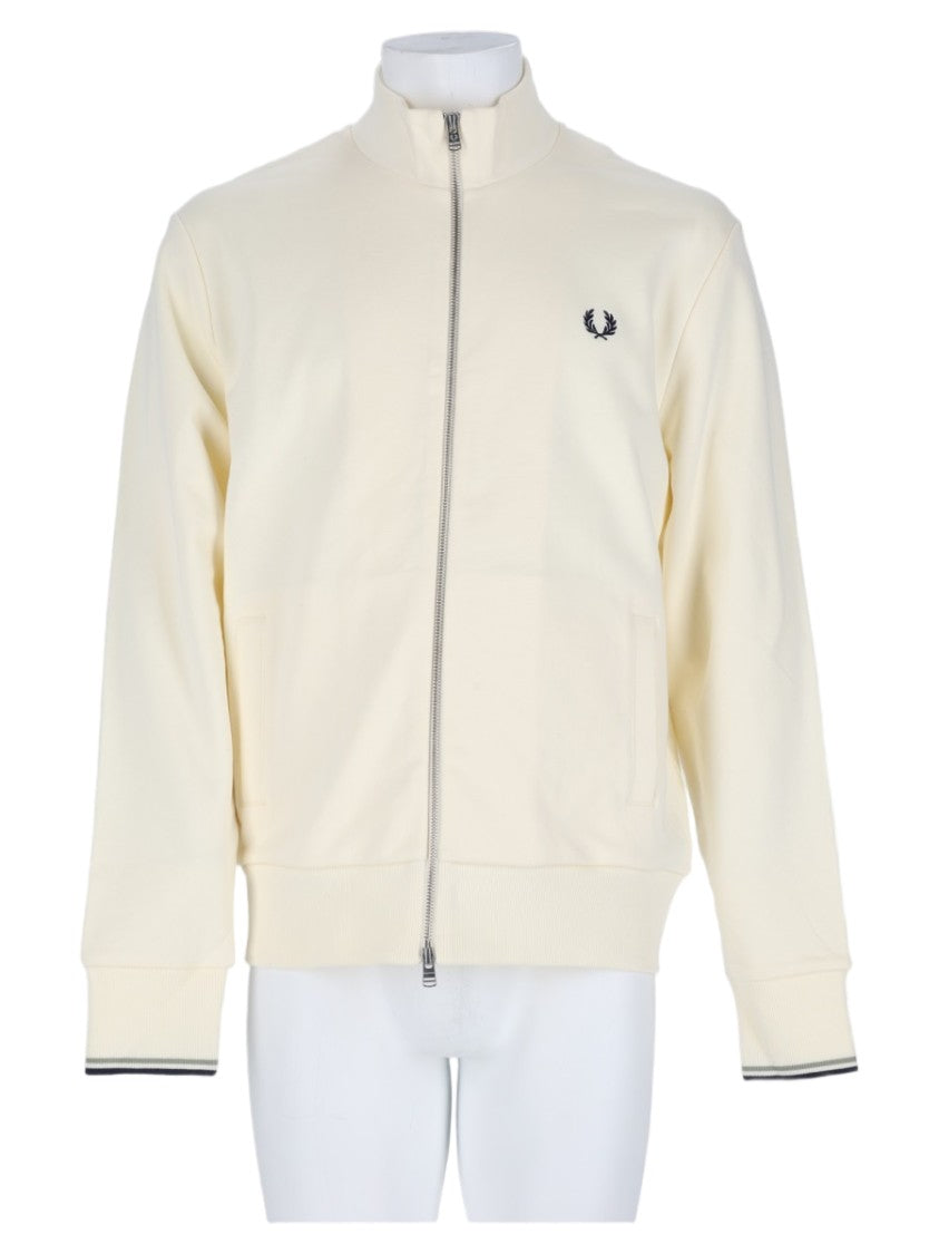 Fred Perry Powder Minimalist Full-Zip Cotton Sweatshirt