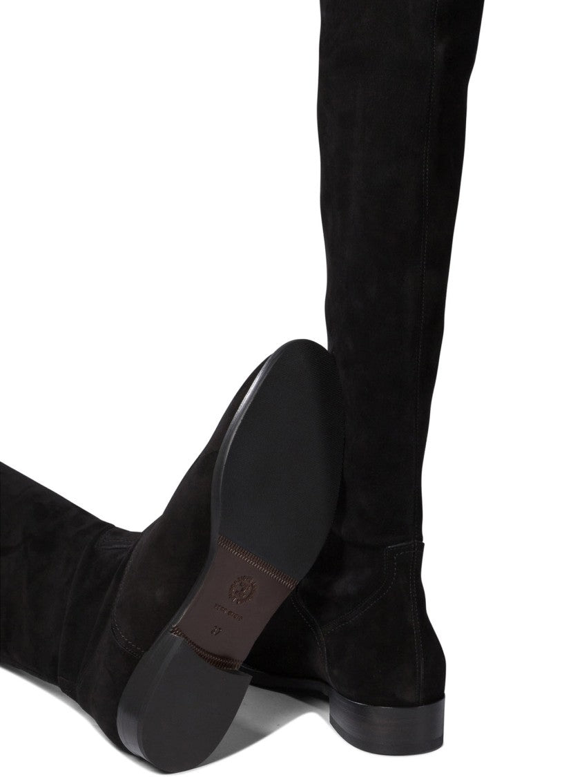 Maretto Streamlined Black Suede Ankle Boots