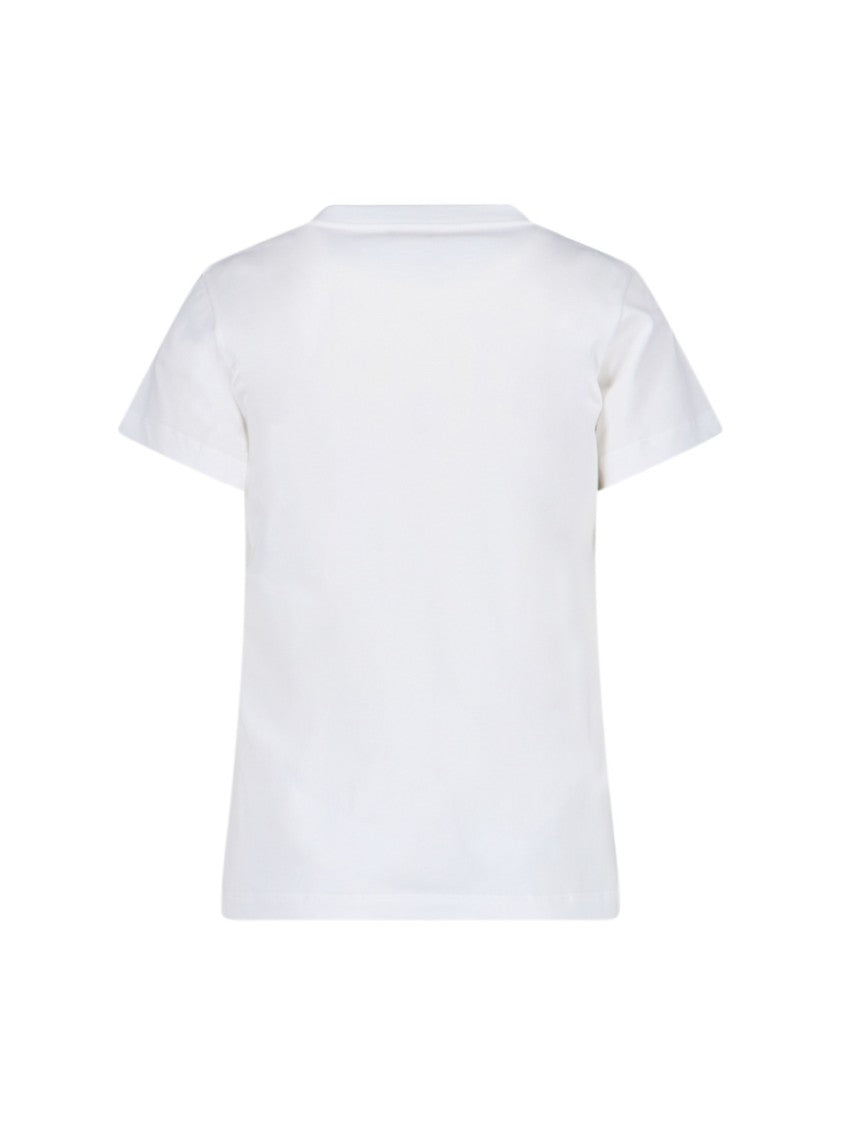 Alexander Mcqueen White Cotton T-Shirt With Bold Black Logo Print