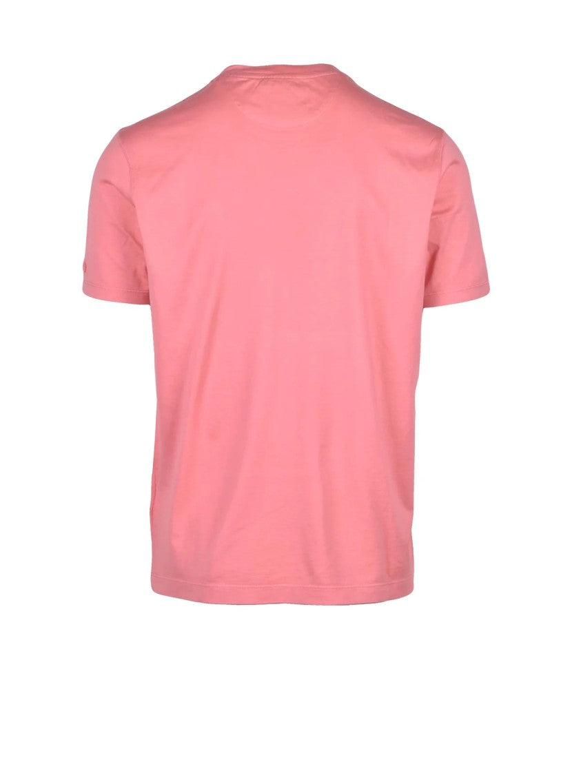 Paul & Shark Pink Smooth Texture Crew Neck Cotton T-Shirt
