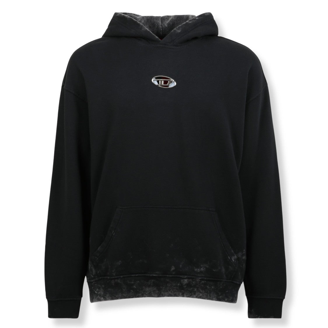 Diesel Pullover Hoodie In Soft Cotton With Drawstring Detail