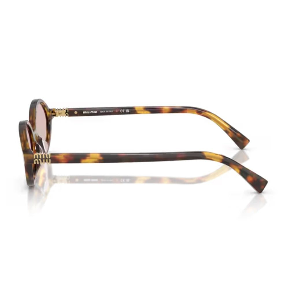 Miu Miu 04Zs Miu Regard Honey-Havana Acetate Oval Sunglasses
