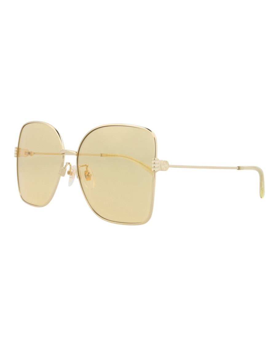 Gucci Square-Frame Metal Sunglasses