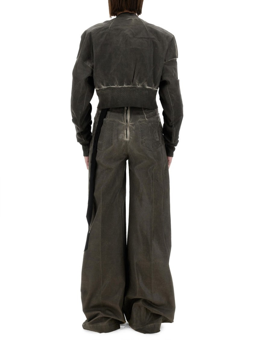 Drkshdw By Rick Owens "Flight Jkt" Cropped Bomber Jacket