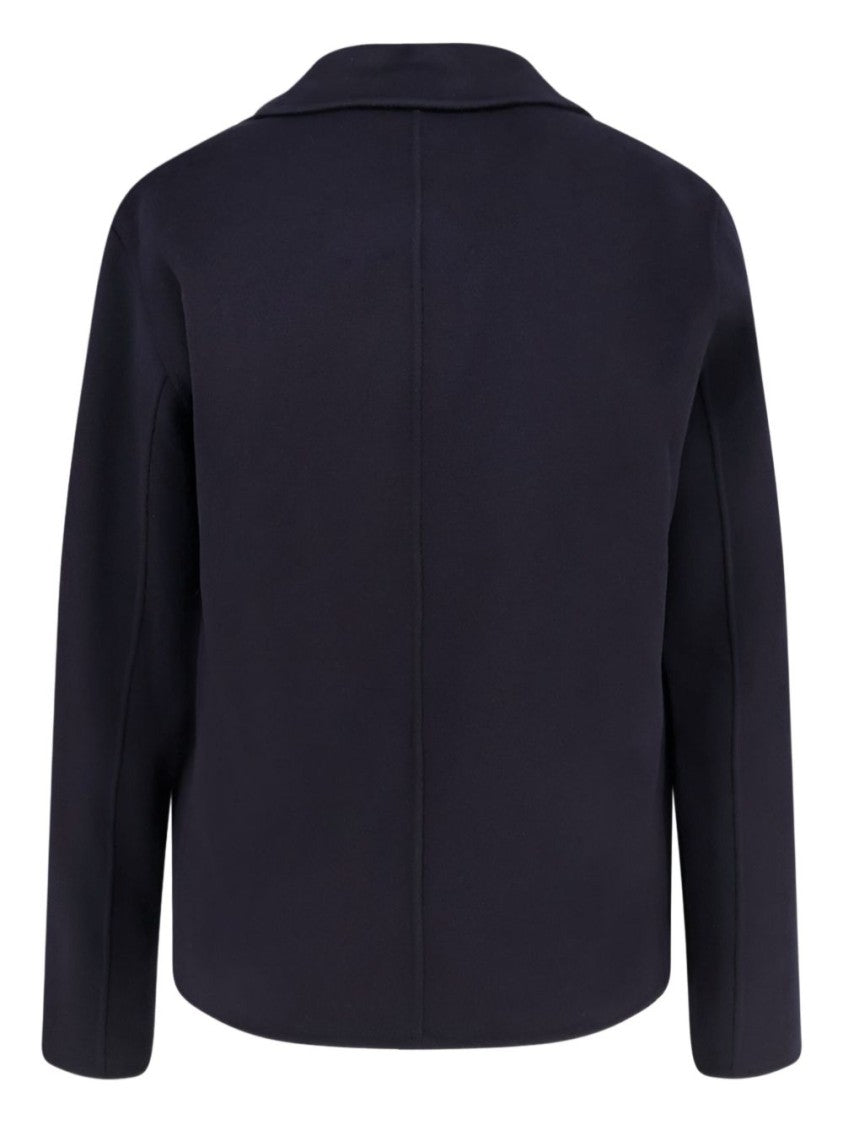 Paltò Cropped Black Zip-Up Jacket With Structured Collar And Rounded Pockets