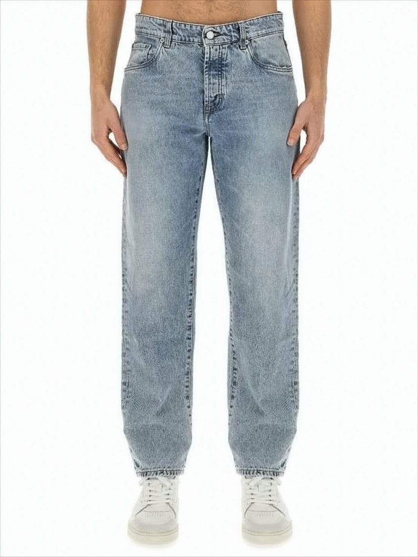 Department 5 Light Blue Straight-Leg Denim Pants