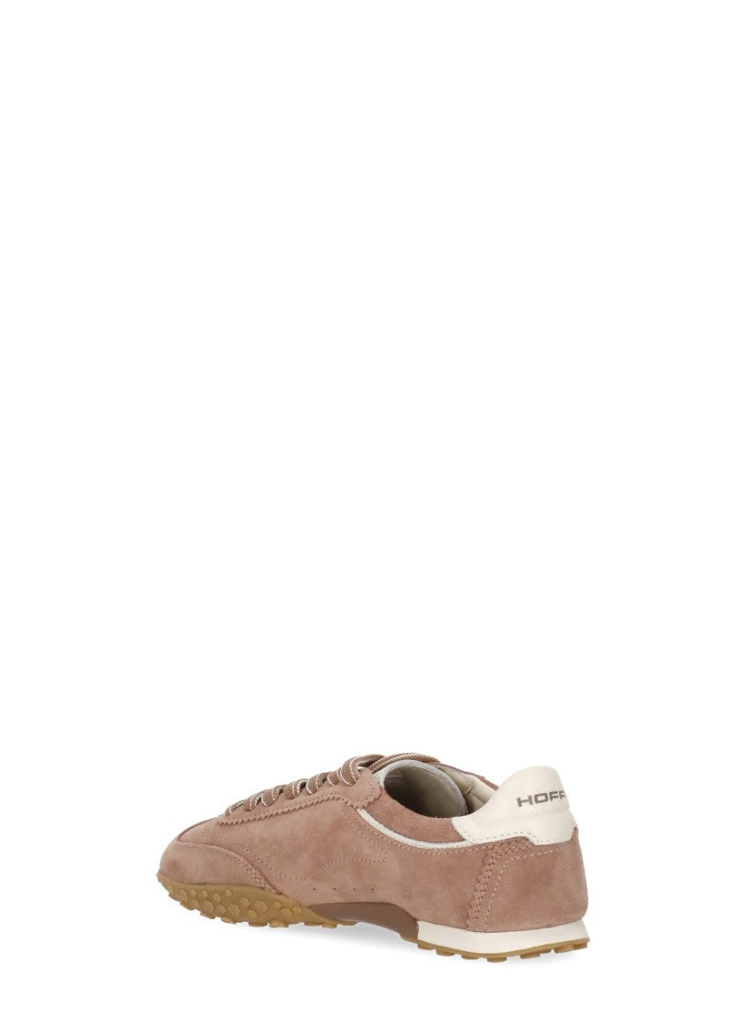 Hoff Light Brown Low-Profile Signature Logo Suede Sneakers