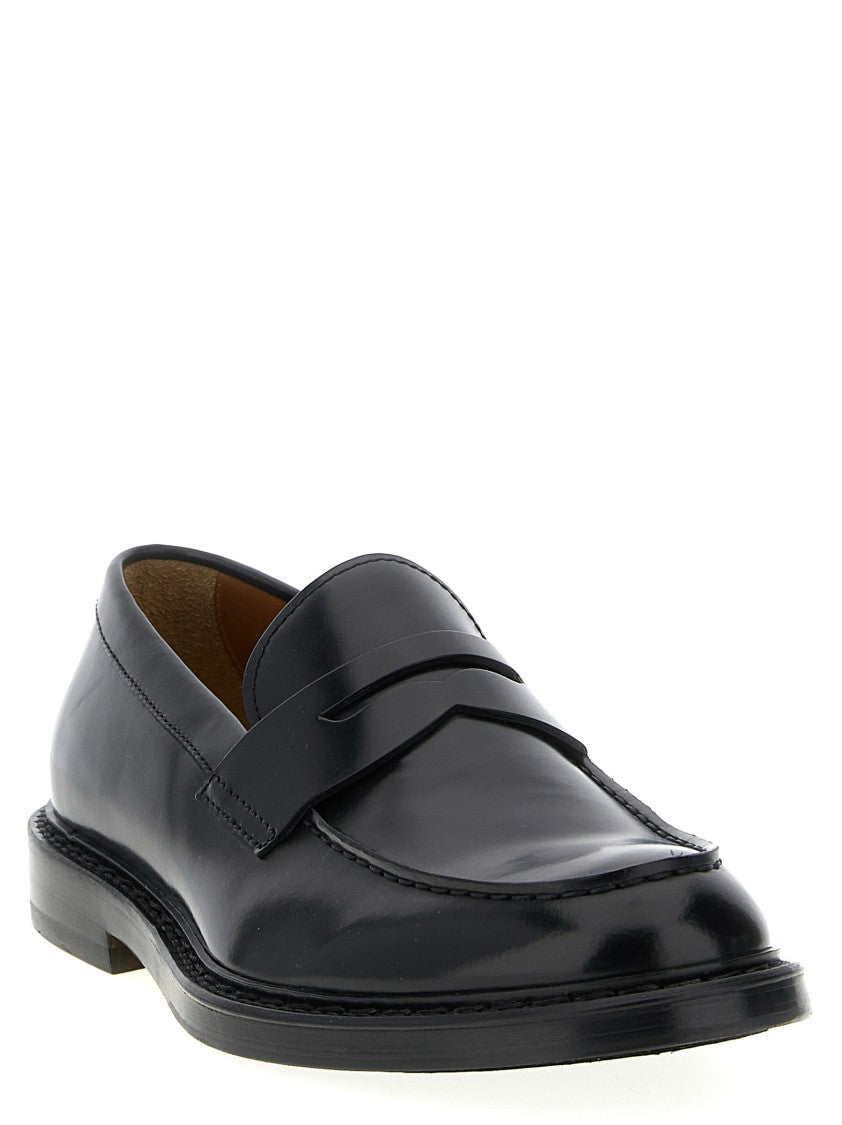 Doucal's Leather Loafers With Embossed Bowl Stitching