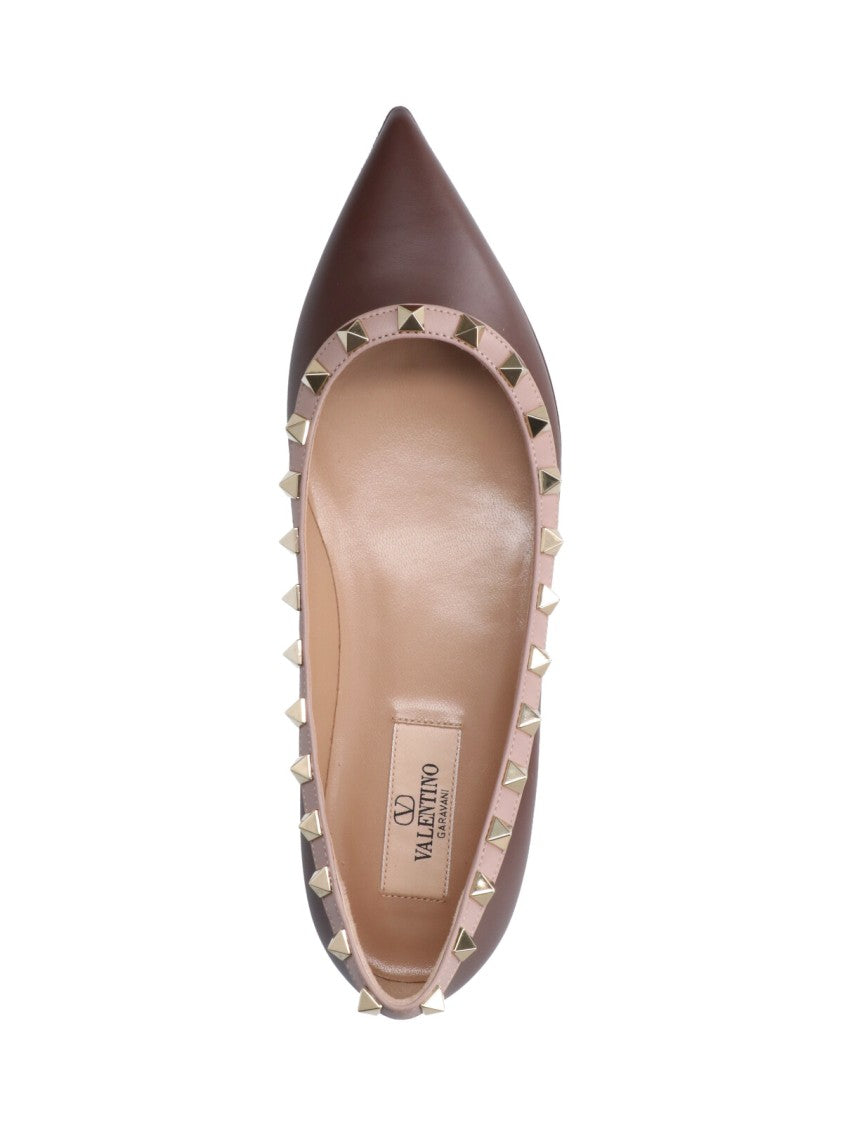 Valentino Garavani Pointed-Toe Flats With Pyramid Stud Detailing