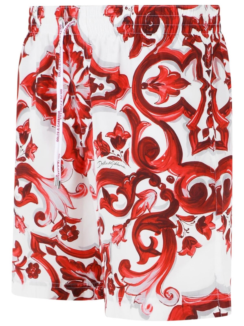 Dolce & Gabbana 'Maiolica' Print Polyester Medium Boxer Shorts