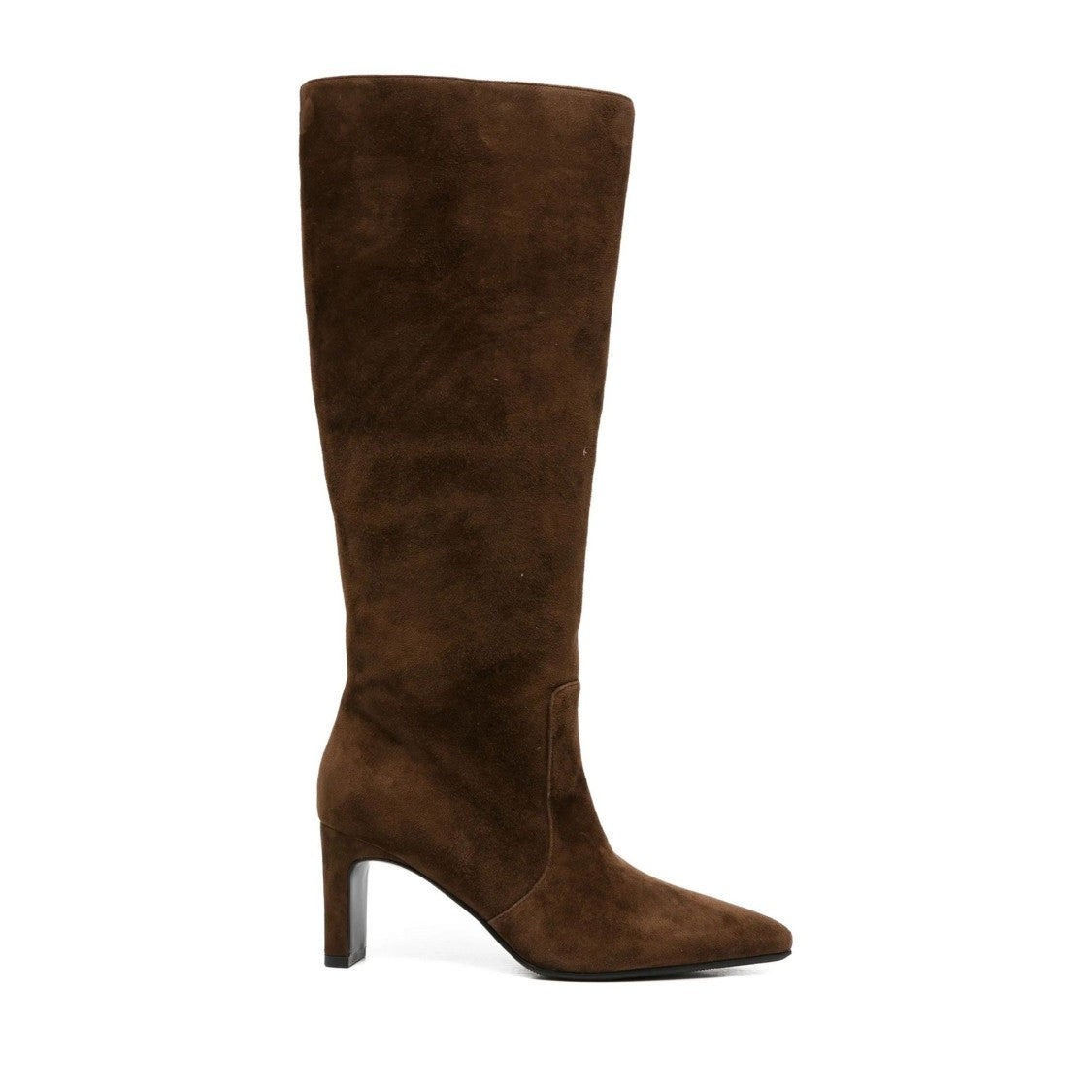 Adrianna Feretti Brown Pointed Toe Block Heel Suede Boots